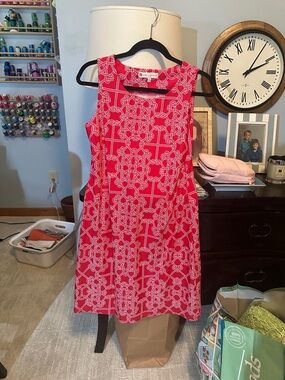 Jude Connally Red and White Patterned Sleeveless Dress, Beth style
